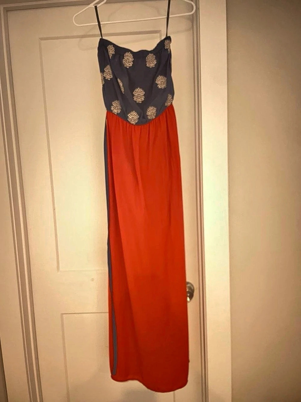 THML Floral Maxi Dress in Orange & Blue Size Small Like New